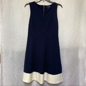 Navy with white trim cocktail dress